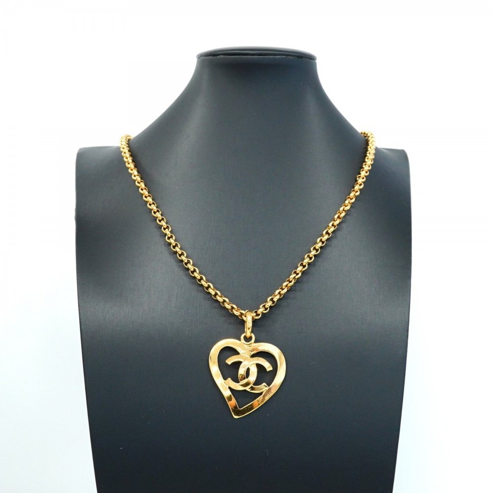 Chanel Necklace Coco Mark Heart Motif GP Plated Gold Ladies - Picture 6 of 7